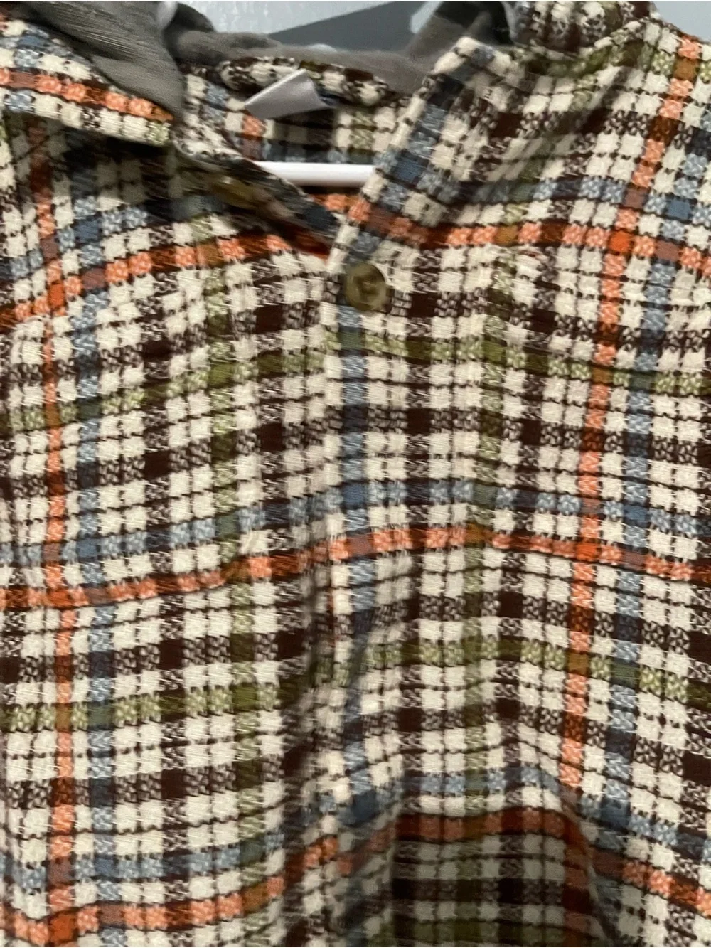 Kids Plaid Hooded Button-Up Shirt Jacket - Orange, Brown, Green | Old Navy 3T